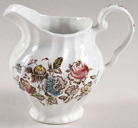 Staffordshire Bouquet Brown Multicolor Creamer