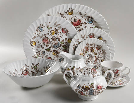Staffordshire Bouquet Brown Multicolor 45 Piece Starter Set
