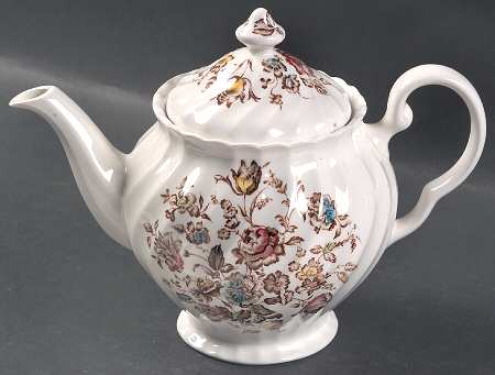 Staffordshire Bouquet Brown Multicolor Teapot & Lid