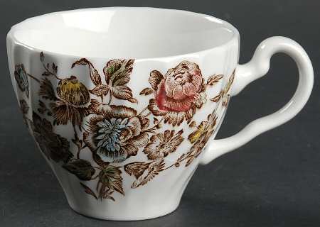 Staffordshire Bouquet Brown Multicolor Flat Cup