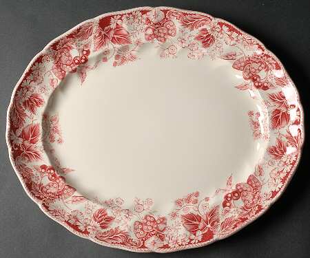 Strawberry Fair Pink 15" Oval Serving Platter