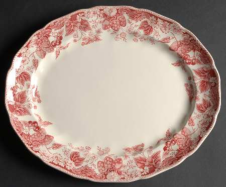 Strawberry Fair Pink 13" Oval Serving Platter