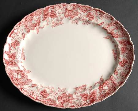 Strawberry Fair Pink 11" Oval Serving Platter