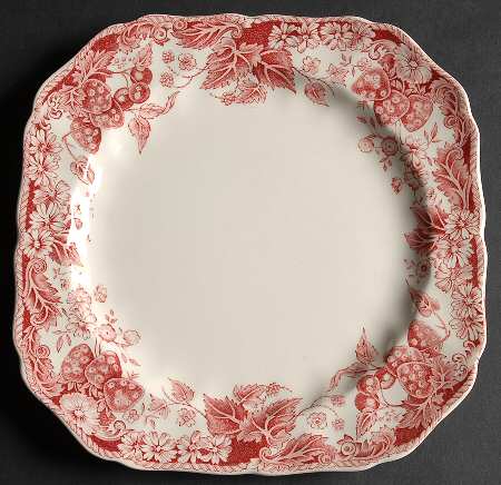 Strawberry Fair Pink Square Salad Plate