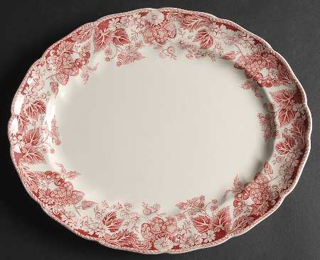 Strawberry Fair Pink 11" Oval Serving Platter