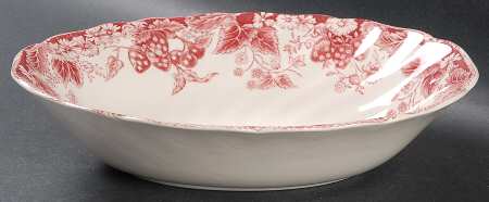 Strawberry Fair Pink 9" Oval Vegetable Bowl