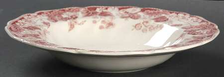 Strawberry Fair Pink Rim Soup Bowl