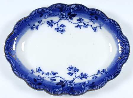 St Louis (Flow Blue) 16" Oval Serving Platter