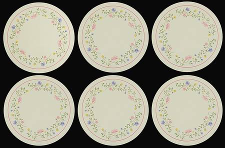 Summer Chintz (Made in England, Earthenware) (Set of 6) Round Corkback Placemats