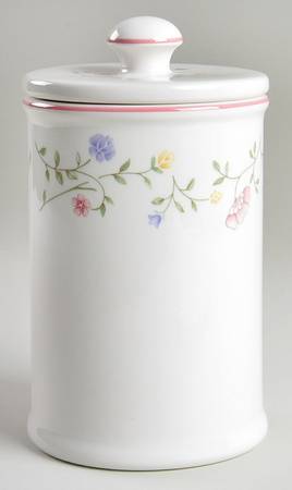 Summer Chintz (Made in England, Earthenware) Large Canister & Lid