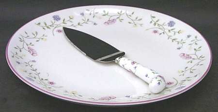 Summer Chintz (Made in England, Earthenware) Cake Plate and Server (Boxed Set)