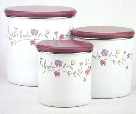 Summer Chintz (Made in England, Earthenware) (6 Piece) Metal Canister Set