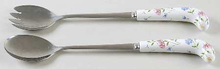Summer Chintz (Made in England, Earthenware) (2 Piece) Salad Set with Stainless Bowl