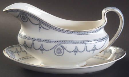 Sultana Blue Green Gravy Boat & Underplate/Relish