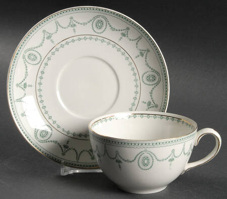 Sultana Blue Green Flat Cup & Saucer Set