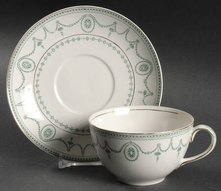 Sultana Blue Green Flat Cup & Saucer Set