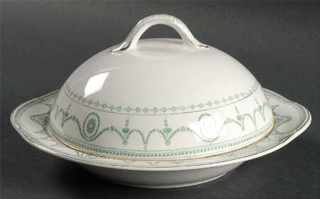 Sultana Blue Green Round Covered Butter