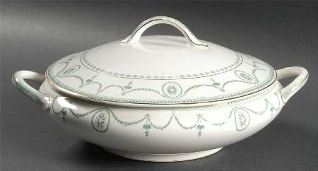 Sultana Blue Green Round Covered Vegetable