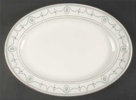 Sultana Blue Green 16" Oval Serving Platter
