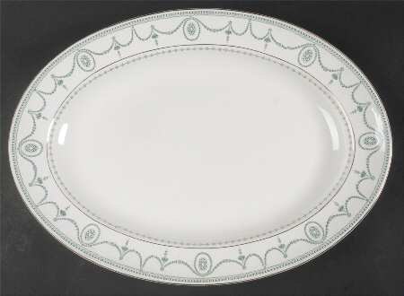 Sultana Blue Green 14" Oval Serving Platter