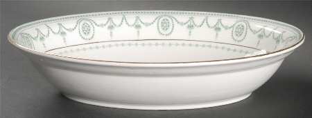 Sultana Blue Green 10" Oval Vegetable Bowl