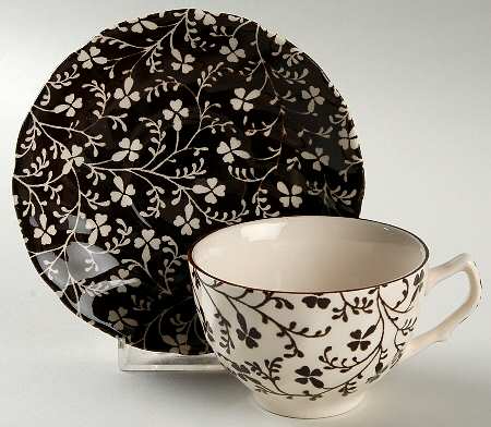 Susanna Brown Flat Cup & Saucer Set