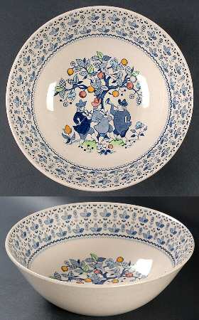 Sugar and Spice Blue 8" Round Vegetable Bowl
