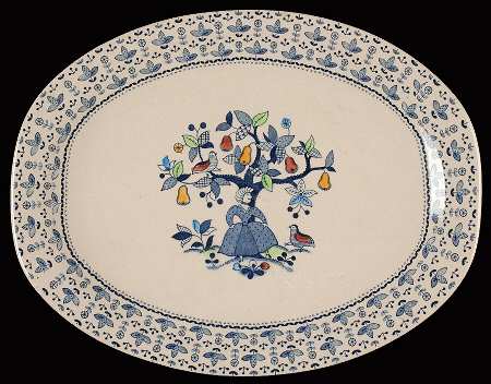 Sugar and Spice Blue 12" Oval Serving Platter