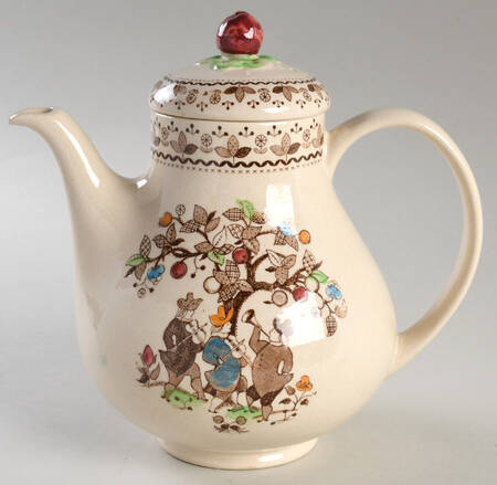 Sugar and Spice Brown Coffee Pot & Lid
