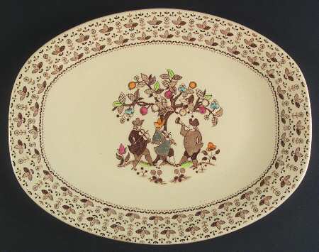 Sugar and Spice Brown 13" Oval Serving Platter