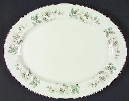 Sylvan (Platinum Trim, Smooth) 14" Oval Serving Platter