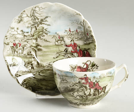 Tally Ho Flat Cup & Saucer Set by Johnson Brothers