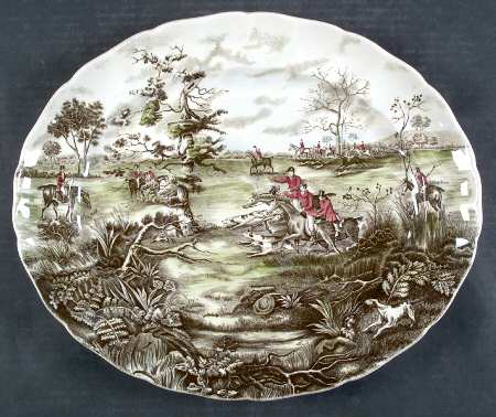 Tally Ho 15" Oval Serving Platter by Johnson Brothers