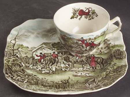 Tally Ho Snack Plate & Cup Set