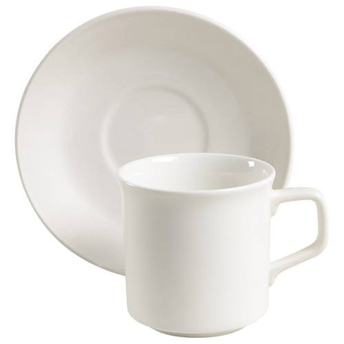 Tivoli White Flat Cup & Saucer Set