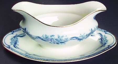 Tokio Transferware Gravy Boat with Attached Underplate