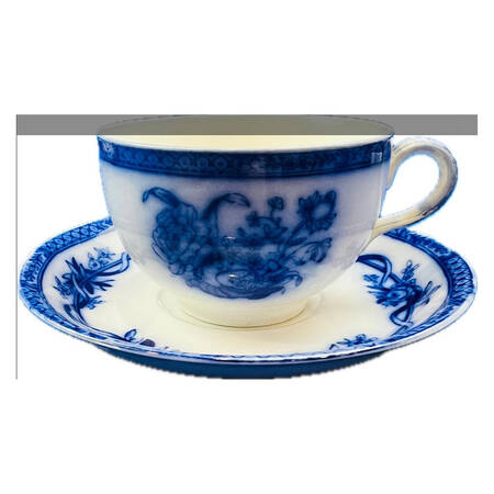Tokio Flow Blue (Smooth, No Trim) Flat Cup & Saucer Set
