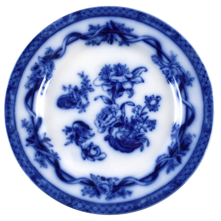 Tokio Flow Blue (Smooth, No Trim) Salad/Dessert Plate