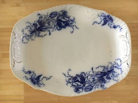 Tulip (Flow Blue) 16" Oval Serving Platter