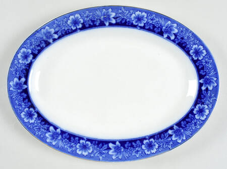 Turin Blue (Flow Blue) 11" Oval Serving Platter
