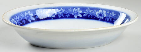 Turin Blue (Flow Blue) 11" Oval Vegetable Bowl