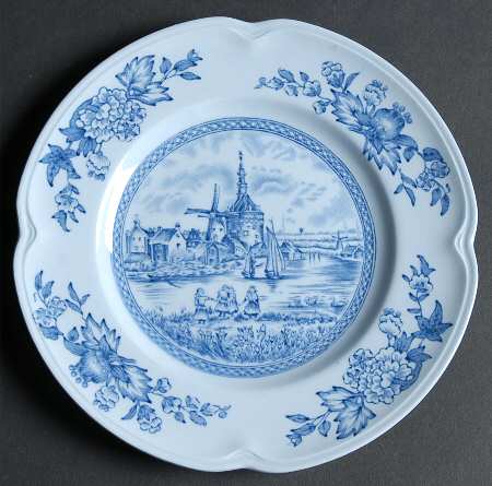 Tulip Time Blue (Blue Background) Bread & Butter Plate