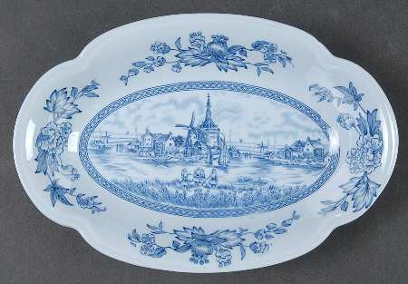 Tulip Time Blue (Blue Background) Relish/Gravy Underplate