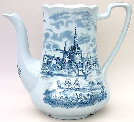 Tulip Time Blue (Blue Background) Coffee Pot No Lid