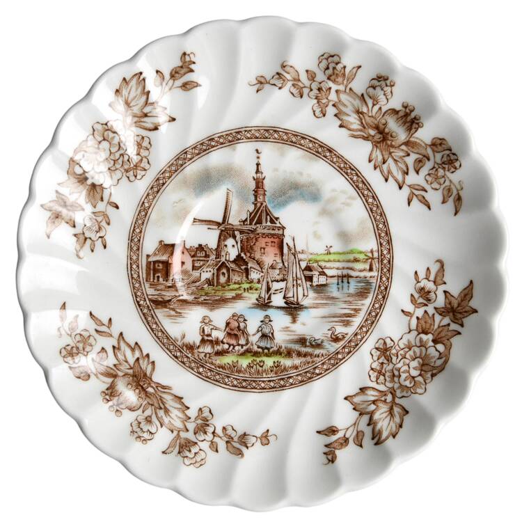 Tulip Time Brown Multicolor Saucer