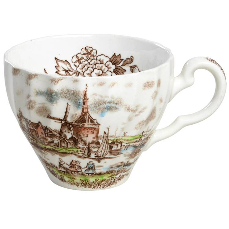Tulip Time Brown Multicolor Flat Cup