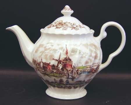 Tulip Time Brown Multicolor Teapot & Lid