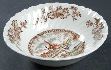 Tulip Time Brown Multicolor Coupe Cereal Bowl