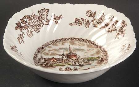Tulip Time Brown Multicolor Square Cereal Bowl