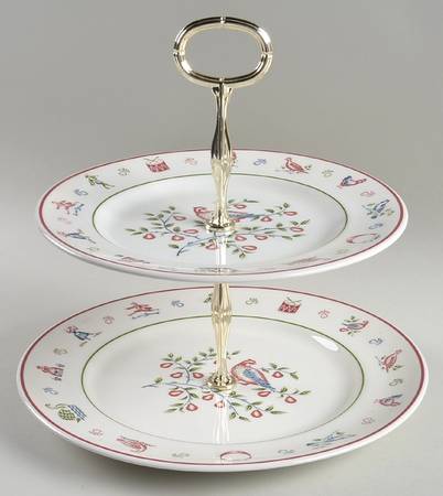 Twelve Days of Christmas 2 Tiered Serving Tray (Dinner & Salad Plate)